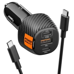 ŁADOWARKA SAMOCHODOWA SPIGEN ESSENTIAL EV1133 3-PORTOWA 113W CZARNA