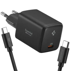 ŁADOWARKA SIECIOWA SPIGEN EE451EU ESSENTIAL 1-PORT 45W Z KABLEM USB-C CZARNA