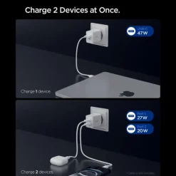 ŁADOWARKA SIECIOWA SPIGEN ESSENTIAL EE472EU 2-PORTOWA 47W BIAŁA