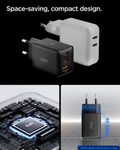 ŁADOWARKA SIECIOWA SPIGEN ESSENTIAL 47W USB-C USB-A EE473EU CZARNA