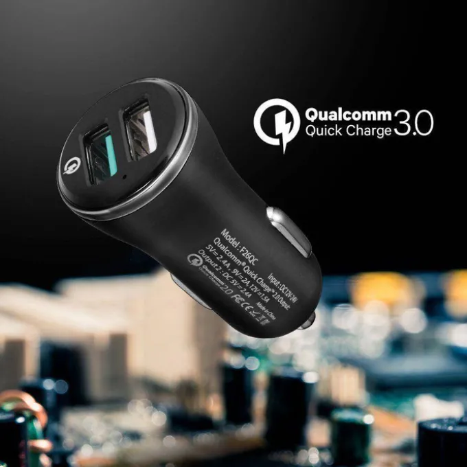 Ładowarka SPIGEN F27qc Qc3.0 2-port Car Charger Black Czarna