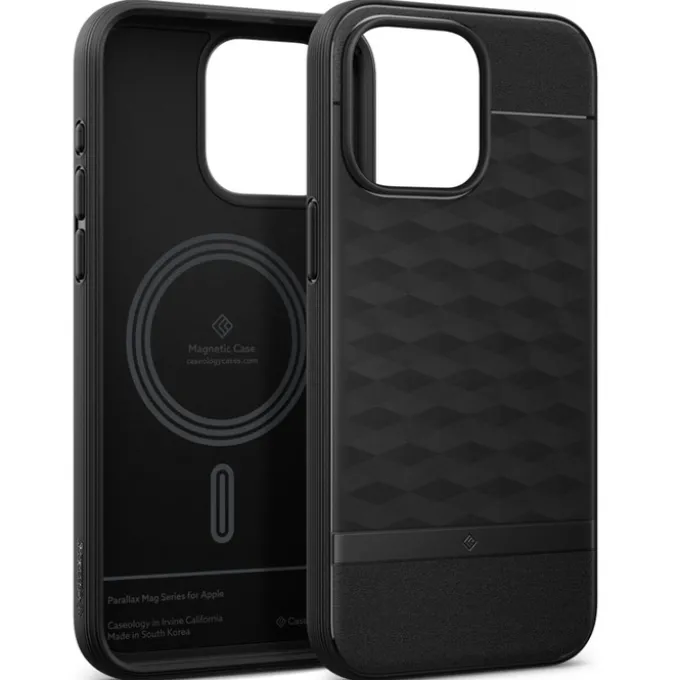 Etui iPhone 15 Pro Max Caseology Parallax Mag Magsafe Matte Black Case