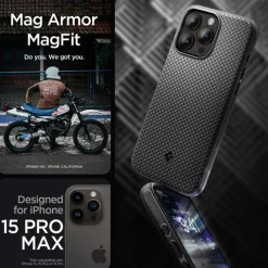 Etui iPhone 15 Pro Max Spigen Mag Armor Magsafe Matte Black Case