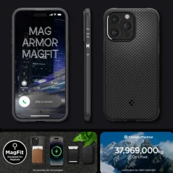 Etui iPhone 15 Pro Max Spigen Mag Armor Magsafe Matte Black Case