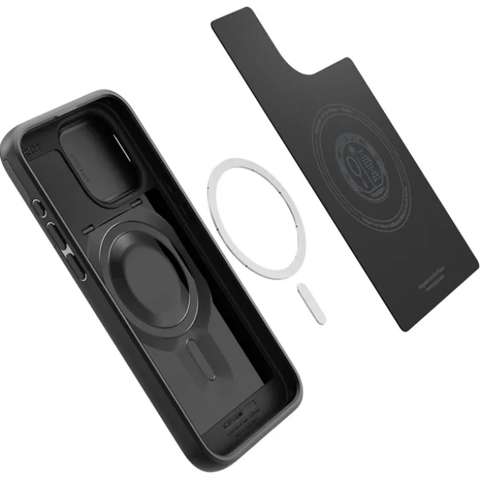 Etui iPhone 15 Pro Max Spigen Optik Armor Mag Magsafe Black Case