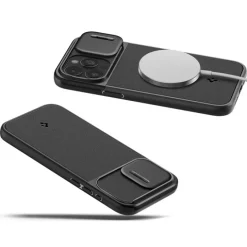 Etui iPhone 15 Pro Max Spigen Optik Armor Mag Magsafe Black Case