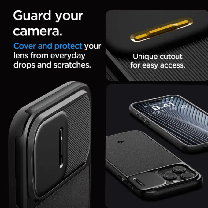 Etui iPhone 15 Pro Max Spigen Optik Armor Mag Magsafe Black Case