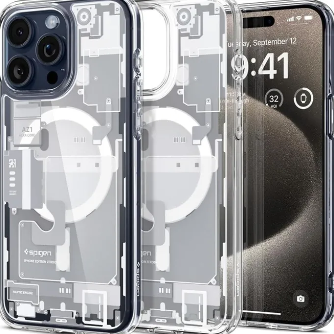 Etui iPhone 15 Pro Max Spigen Ultra Hybrid Mag Magsafe Zero One White Case