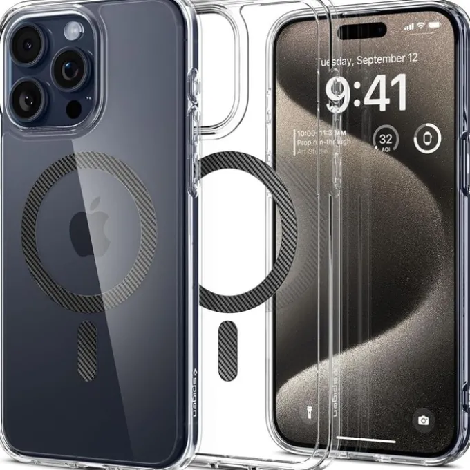 Etui iPhone 15 Pro Max Spigen Ultra Hybrid Mag Magsafe Carbon Fiber Case