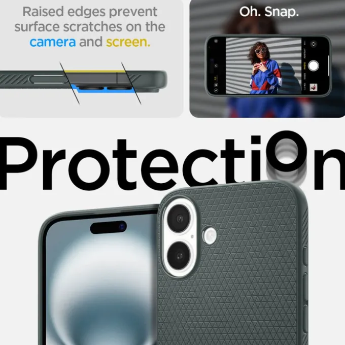 Etui iPhone 16 Spigen Liquid Air Abyss Green