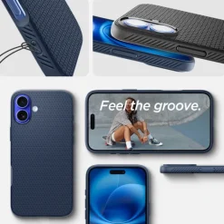 Etui iPhone 16 Spigen Liquid Air Navy Blue