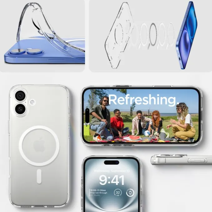 Etui iPhone 16 Spigen Liquid Crystal Mag Magsafe Clear