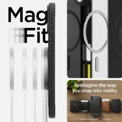Etui iPhone 16 Spigen Rugged Armor Mag Magsafe Matte Black