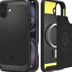 Etui iPhone 16 Spigen Rugged Armor Mag Magsafe Matte Black