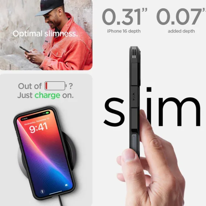Etui iPhone 16 Spigen Tough Armor Mag Magsafe Black