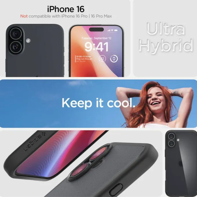 Etui iPhone 16 Spigen Ultra Hybrid Frost Black