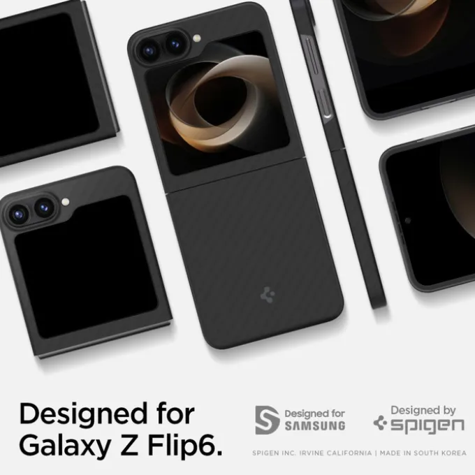 ETUI SPIGEN AIRSKIN SAMSUNG GALAXY Z FLIP 6 / 7 FE ARAMID BLACK
