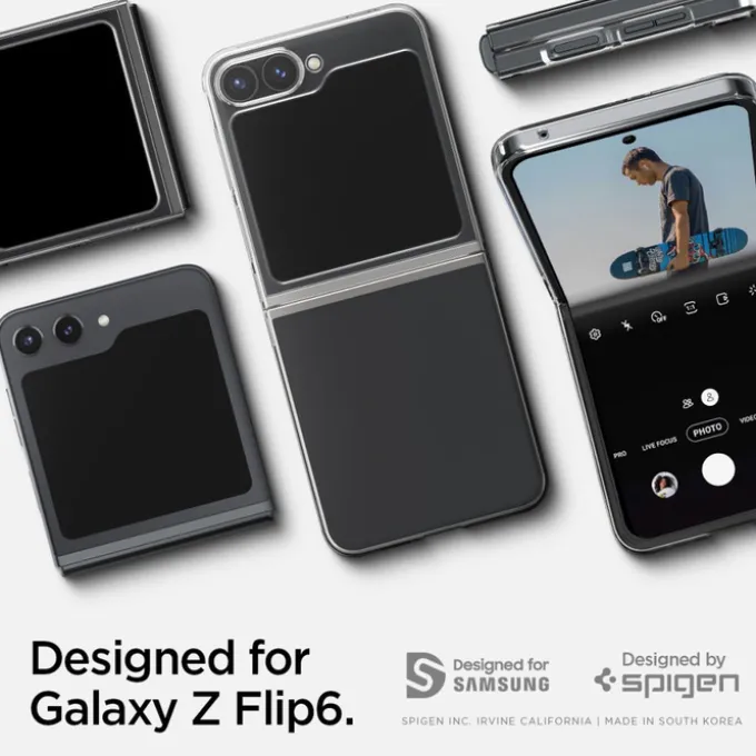 ETUI SPIGEN AIRSKIN SAMSUNG GALAXY Z FLIP 6 / 7 FE CRYSTAL CLEAR