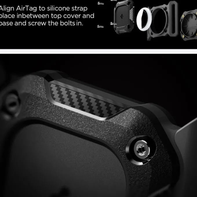 ETUI SPIGEN AIRTAG 1 / 2 TOUGH ARMOR PET COLLAR BLACK