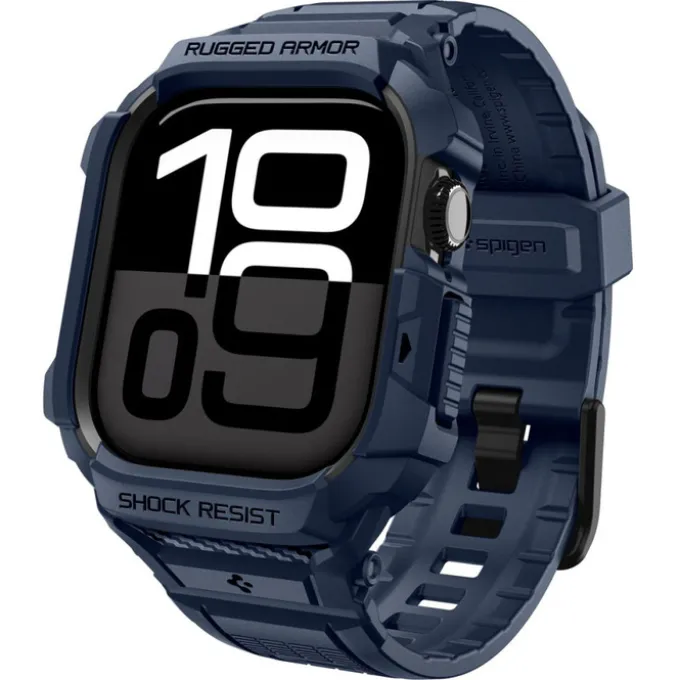 ETUI SPIGEN APPLE WATCH 10 / 11 (42 MM) RUGGED ARMOR ”PRO” V2 NAVY BLUE