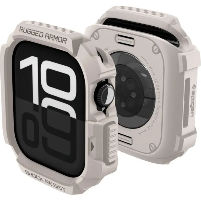 ETUI SPIGEN APPLE WATCH 10 / 11 (42 MM) RUGGED ARMOR V2 DUNE BEIGE