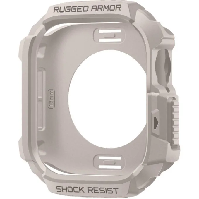 ETUI SPIGEN APPLE WATCH 10 / 11 (42 MM) RUGGED ARMOR V2 DUNE BEIGE