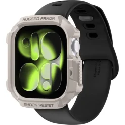 ETUI SPIGEN APPLE WATCH 10 / 11 (42 MM) RUGGED ARMOR V2 DUNE BEIGE