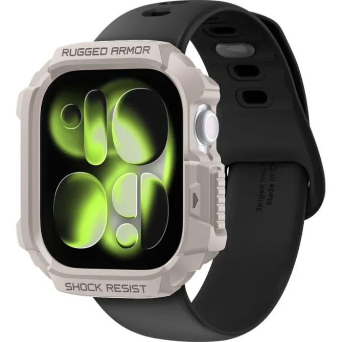 ETUI SPIGEN APPLE WATCH 10 / 11 (42 MM) RUGGED ARMOR V2 DUNE BEIGE