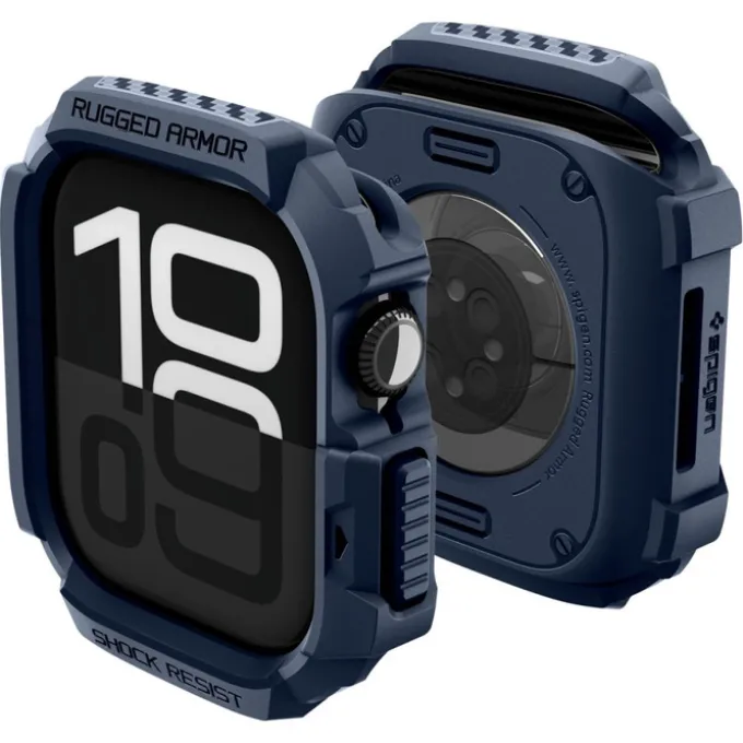 ETUI SPIGEN APPLE WATCH 10 / 11 (42 MM) RUGGED ARMOR V2 NAVY BLUE