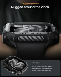 ETUI SPIGEN APPLE WATCH 11 46MM RUGGED ARMOR 2 MATTE BLACK