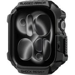 ETUI SPIGEN APPLE WATCH 11 46MM RUGGED ARMOR 2 MATTE BLACK