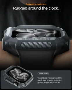 ETUI SPIGEN APPLE WATCH 11 46MM RUGGED ARMOR 2 DARK GRAY