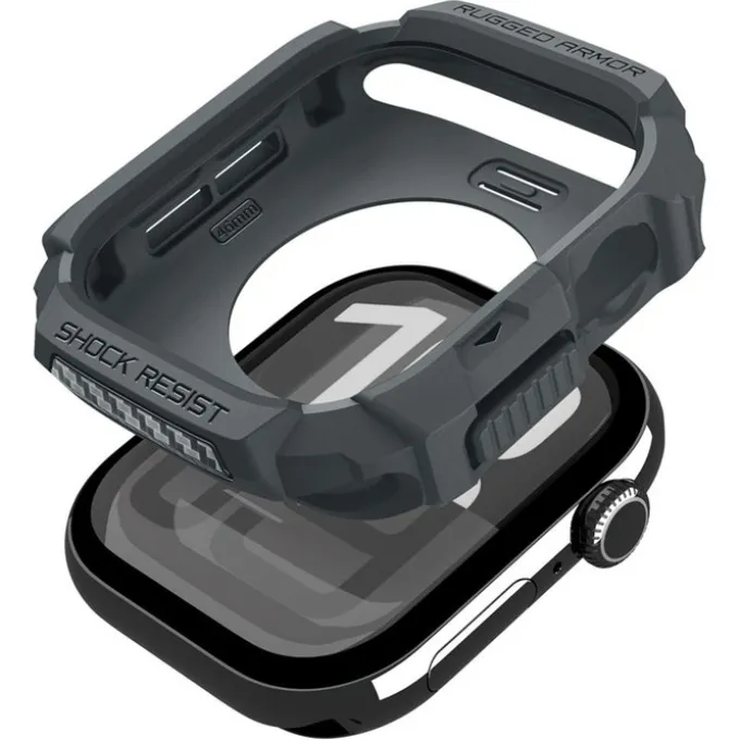 ETUI SPIGEN APPLE WATCH 11 46MM RUGGED ARMOR 2 DARK GRAY