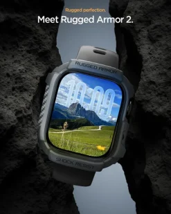 ETUI SPIGEN APPLE WATCH 11 46MM RUGGED ARMOR 2 DARK GRAY