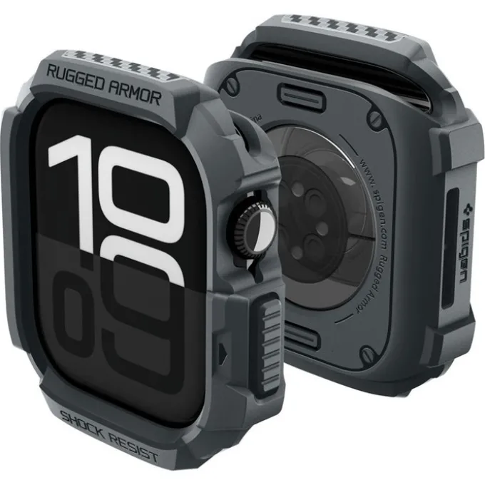 ETUI SPIGEN APPLE WATCH 11 46MM RUGGED ARMOR 2 DARK GRAY