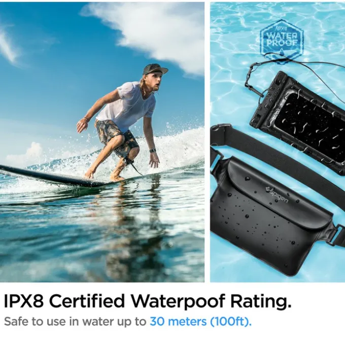 Etui Spigen A621 Universal Waterproof Case & Waist Bag Black