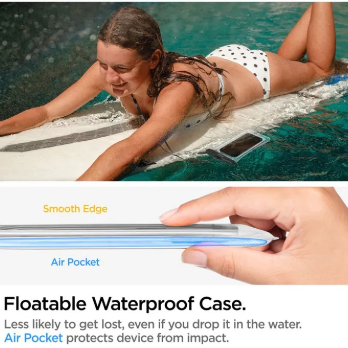 Etui Spigen A610 Universal Waterproof Float Case Crystal Clear