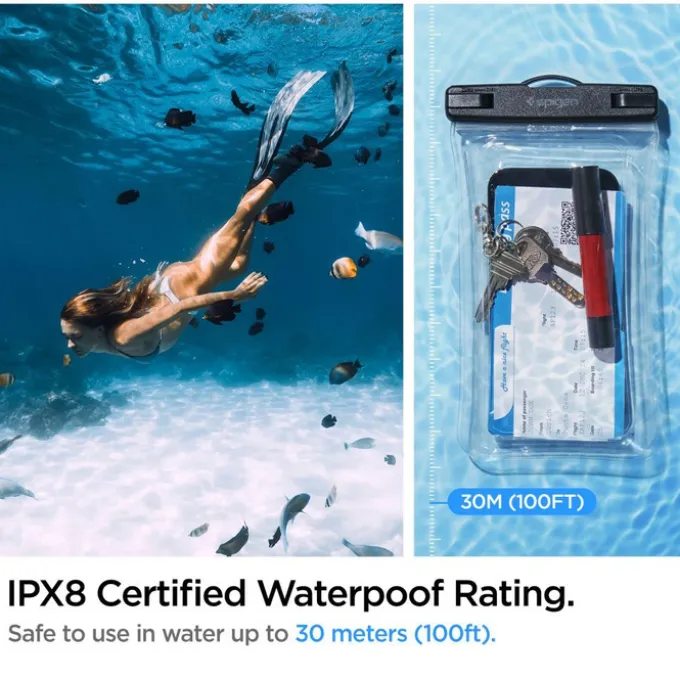 Etui Spigen A610 Universal Waterproof Float Case Crystal Clear