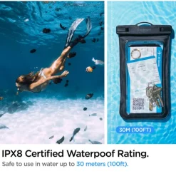 Etui Spigen A601 Universal Waterproof Case 2-pack Black