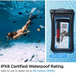 Etui Spigen A610 Universal Waterproof Float Case Black