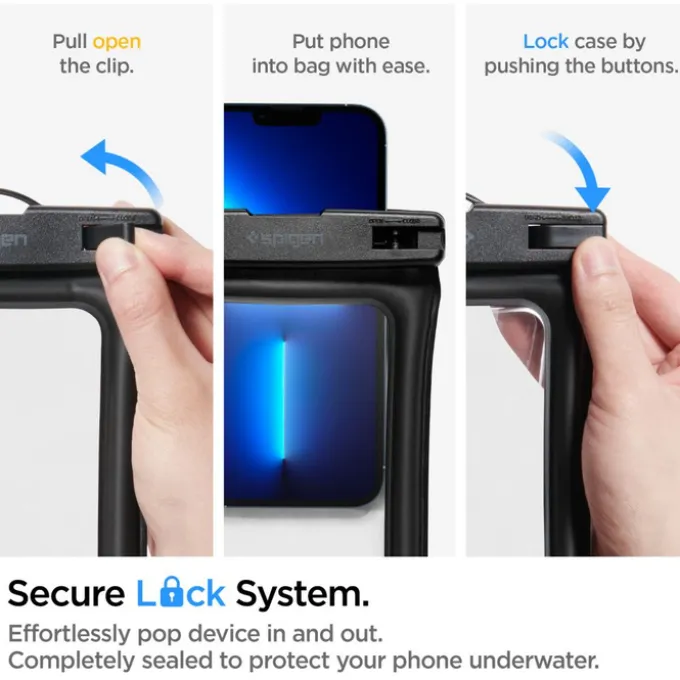Etui Spigen A610 Wodoodporne Uniwersalne WATERPROOF FLOAT CASE 2-PACK BLACK