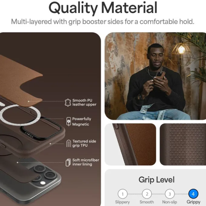 ETUI SPIGEN CYRILL KAJUK MAG MAGSAFE IPHONE 16 PRO MAX SADDLE BROWN