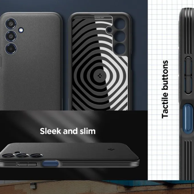 ETUI SPIGEN ESSENTIAL SANDBLAST SAMSUNG GALAXY M35 5G MATTE BLACK