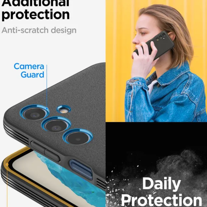 ETUI SPIGEN ESSENTIAL SANDBLAST SAMSUNG GALAXY M35 5G MATTE BLACK