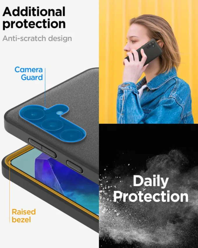 ETUI SPIGEN ESSENTIAL SANDBLAST SAMSUNG GALAXY M55 5G MATTE BLACK