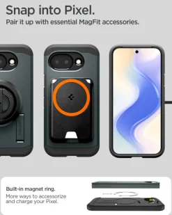 ETUI SPIGEN GOOGLE PIXEL 10A TOUGH ARMOR MAG MAGSAFE ABYSS GREEN
