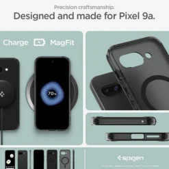 ETUI SPIGEN GOOGLE PIXEL 9A ULTRA HYBRID MAG MAGSAFE FROST BLACK