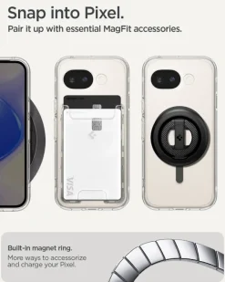 ETUI SPIGEN GOOGLE PIXEL 10A ULTRA HYBRID MAG MAGSAFE CLEAR GRAPHITE
