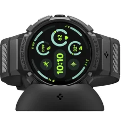 ETUI SPIGEN GOOGLE PIXEL WATCH 4 45mm RUGGED ARMOR PRO Z PODSTAWKĄ CZARNE