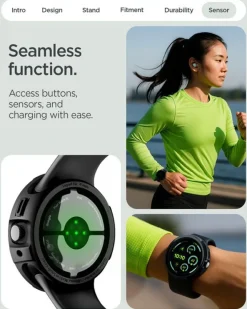 ETUI SPIGEN GOOGLE PIXEL WATCH 4 45MM LIQUID AIR V2 MATTE BLACK